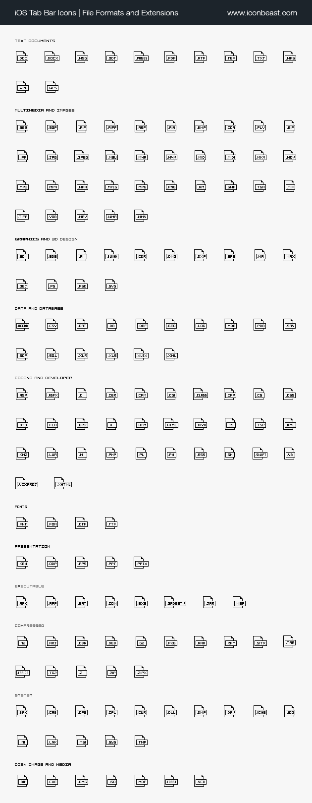 iOS tab bar icons books files documents
