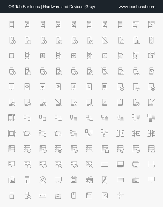 hardware devices iOS tab bar icons black