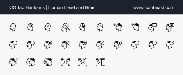 iOS tab bar icons human head brain