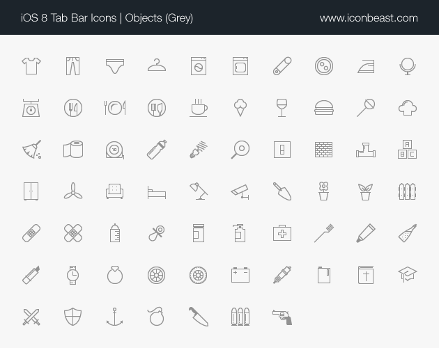 objects iOS tab bar icons black