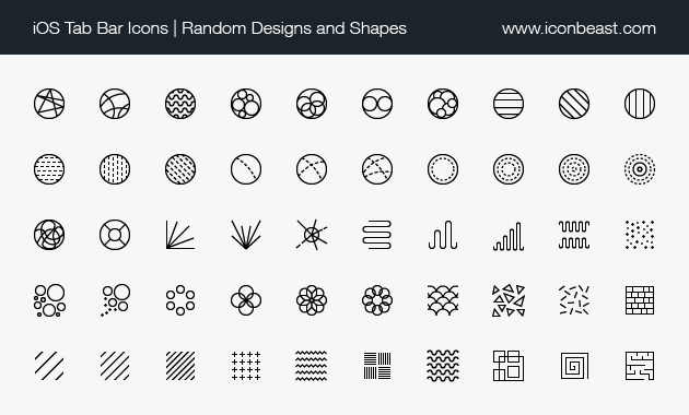 iOS tab bar icons random shapes designs
