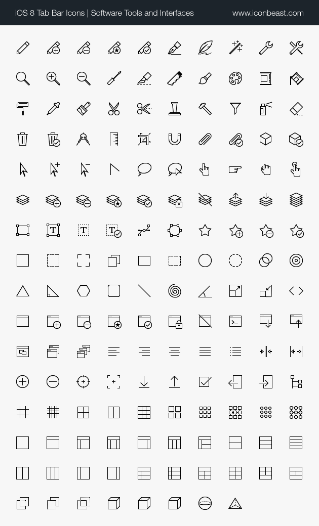 iOS tab bar icons software tools interfaces