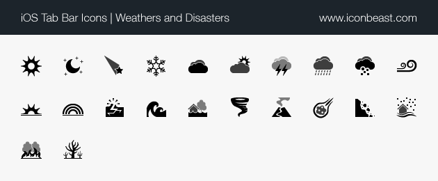 iOS tab bar icons weathers and disasters