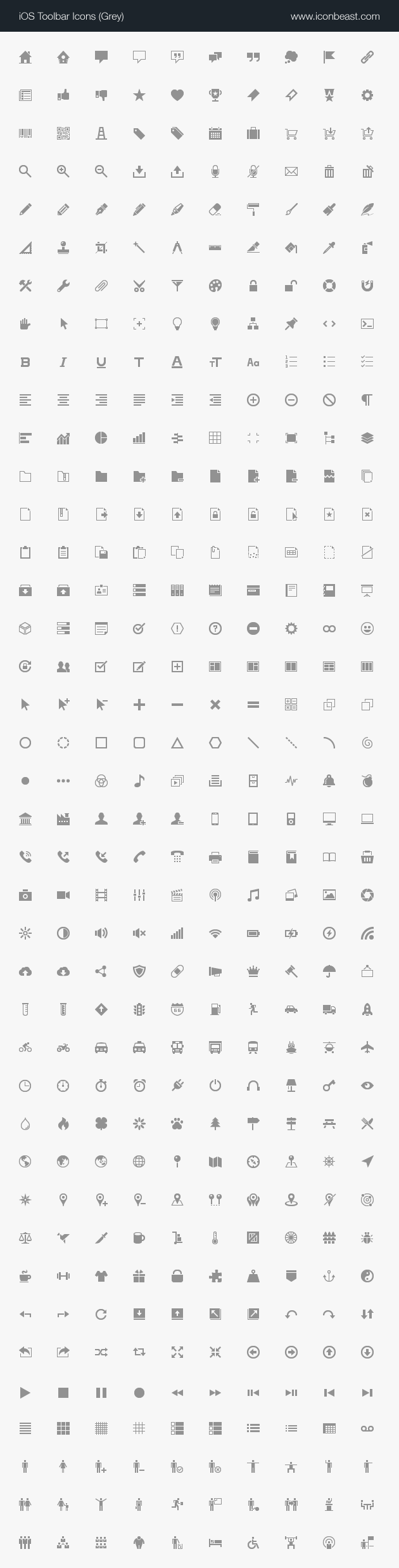 iOS toolbar icons grey